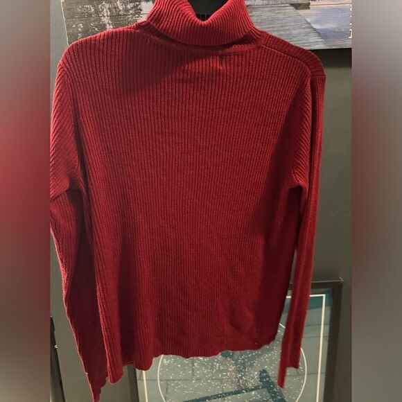 Sag Harbor VINTAGE Red Ribbed Turtleneck Sweater Women's Medium - Picture 3 of 5